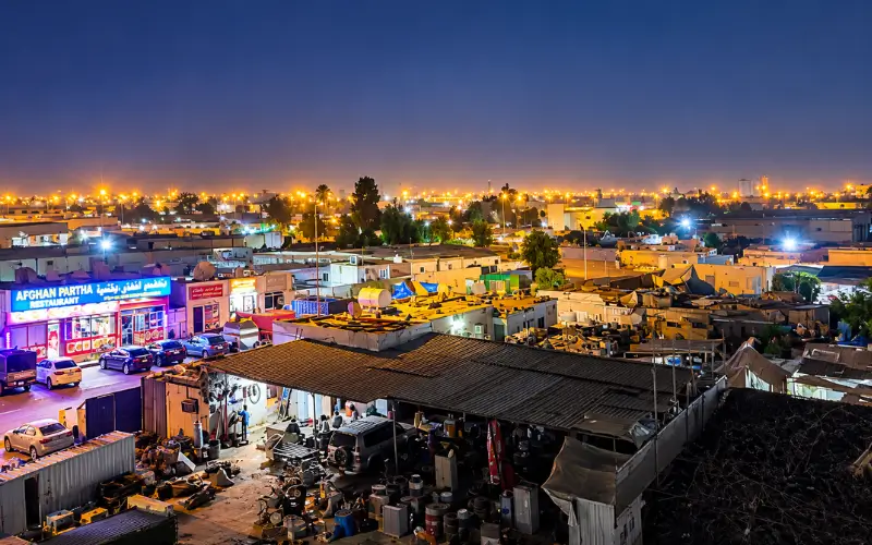 Industrial Area 10 at night