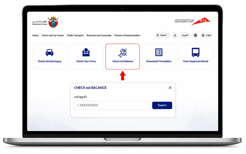Nol Card Balance Check Through the RTA Website
