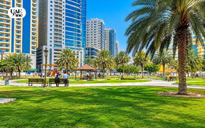 Al Nahda Park with building view